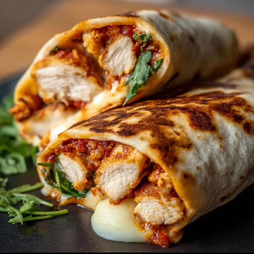 Air Fryer Chicken & Mozzarella Wraps