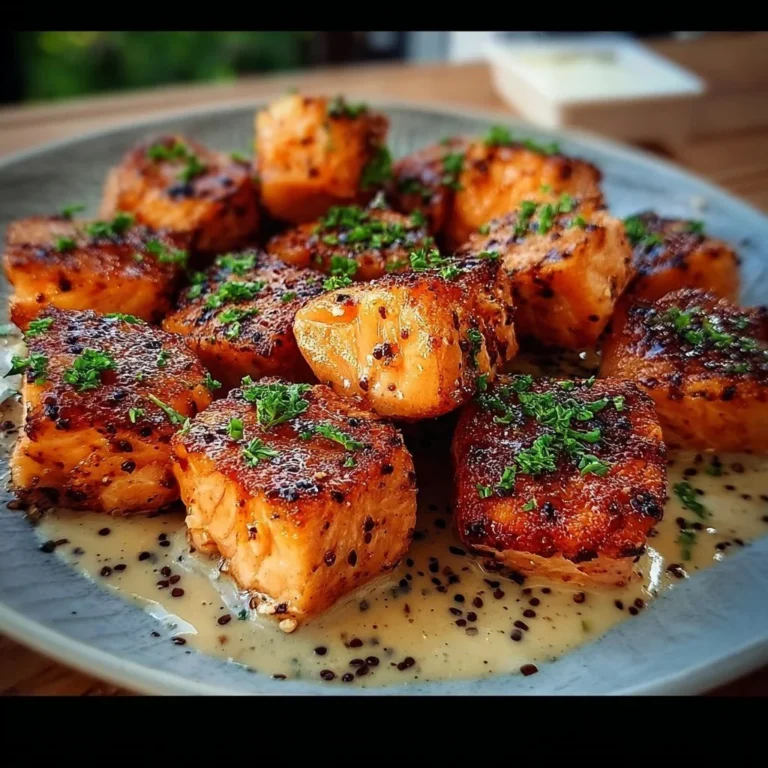 Delicious Bang Bang Salmon Bites served on a platter