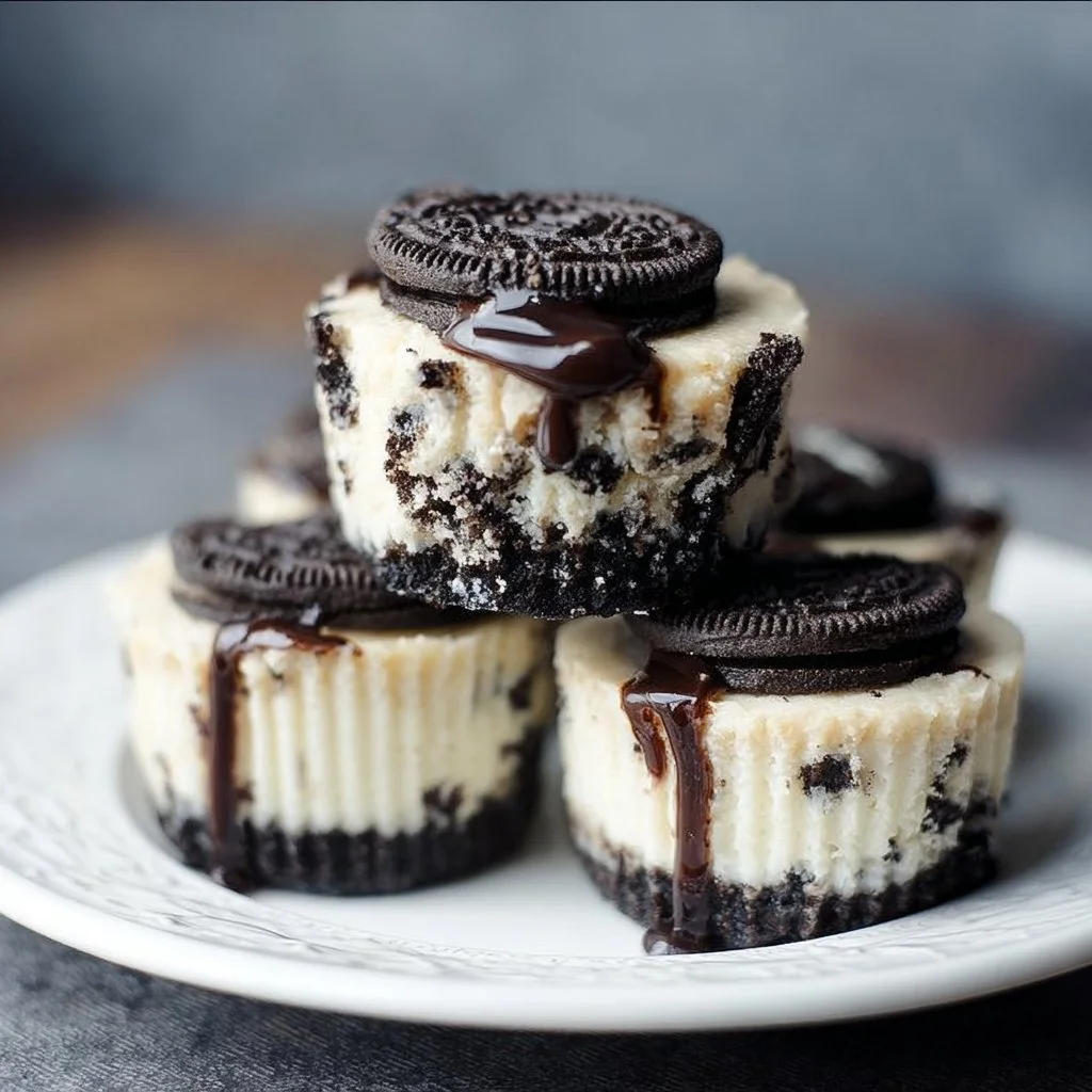 Delicious Oreo Cheesecake Bites served on a plate