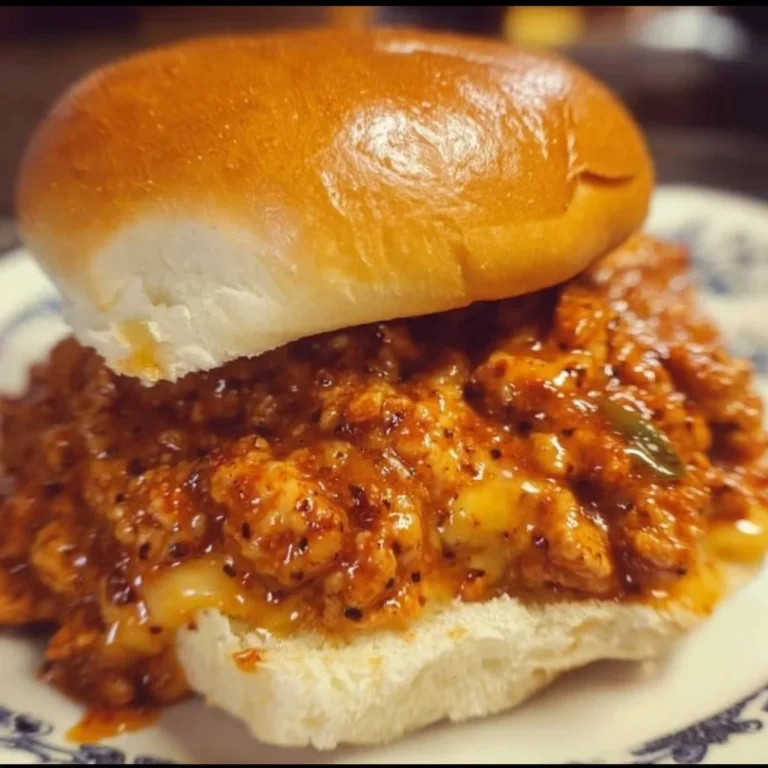 Cajun Chicken Sloppy Joes served on a plate with fresh toppings.
