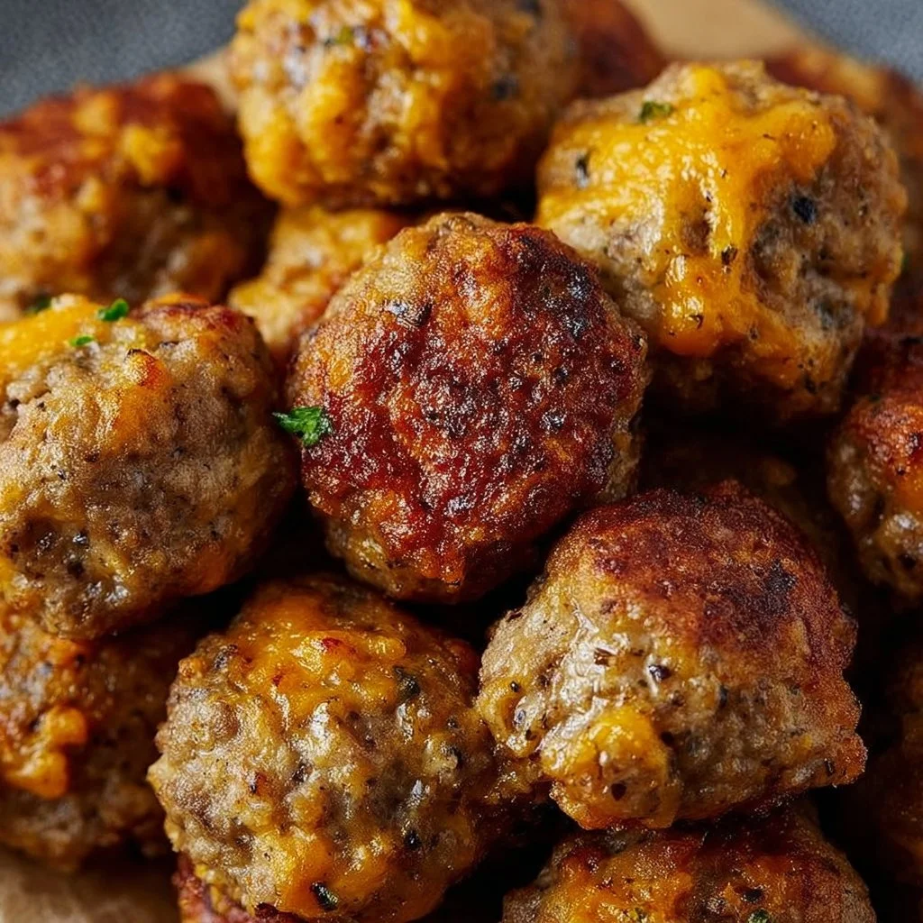 Cheddar Bay Beef Sausage Balls
