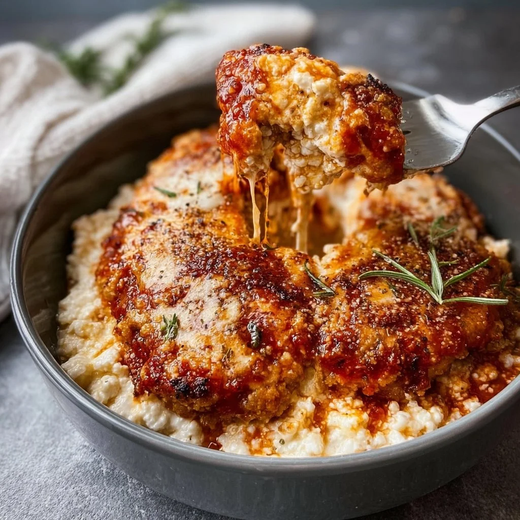 Cottage Cheese Chicken Parm Bowl