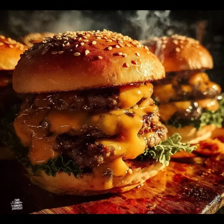 A delicious Crack Burger with toppings and sauces served on a plate