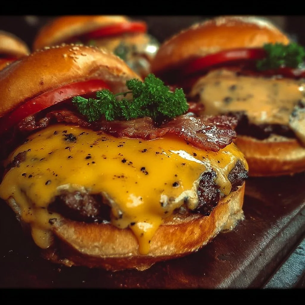 Delicious crack burgers served with fresh toppings and a gourmet touch.