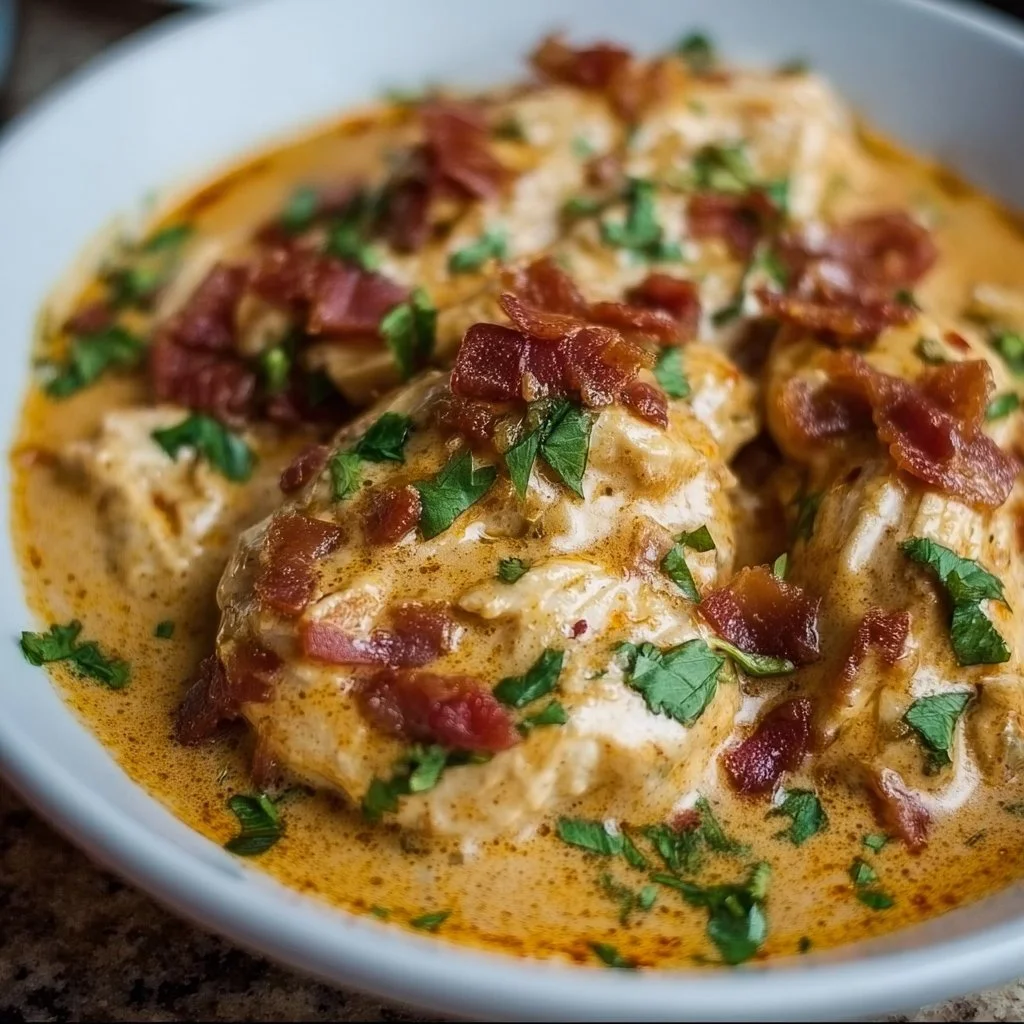 Creamy, Dreamy Chicken Delight dish served in a bowl