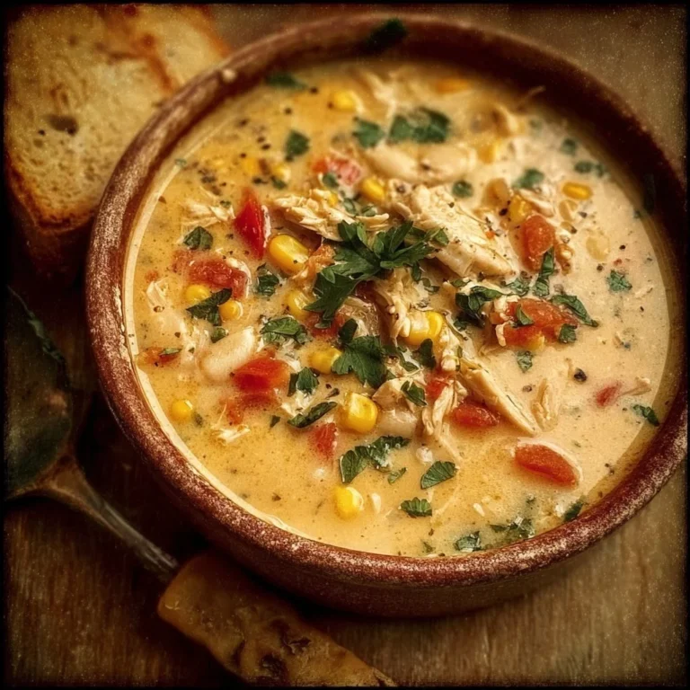 Bowl of creamy Southwestern white chicken chili served with toppings