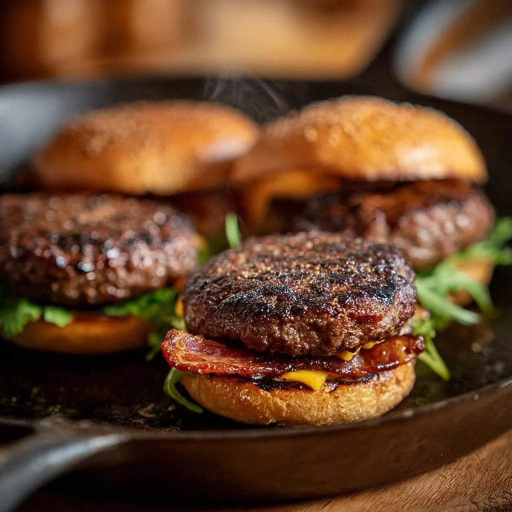 Crispy Bacon Burgers