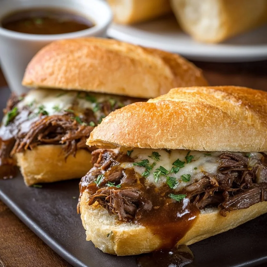 Crockpot French Dip Sandwiches