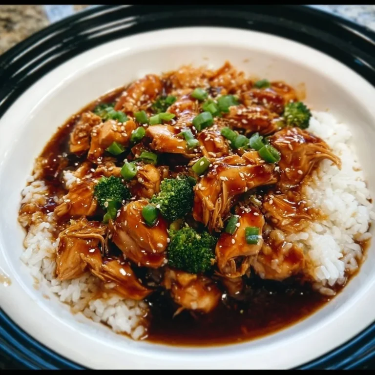 Crockpot teriyaki chicken served with rice and vegetables