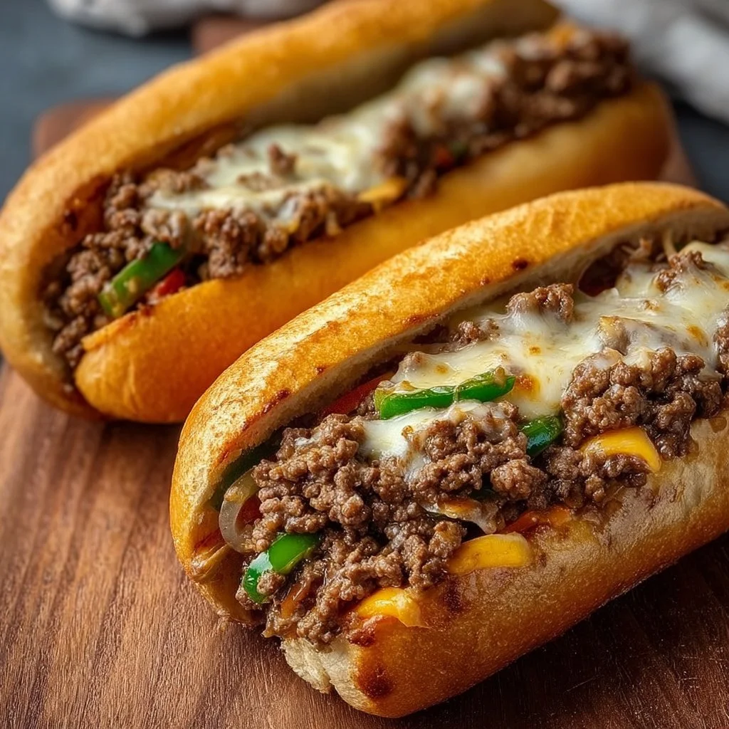 Ground Beef Philly Cheesesteaks