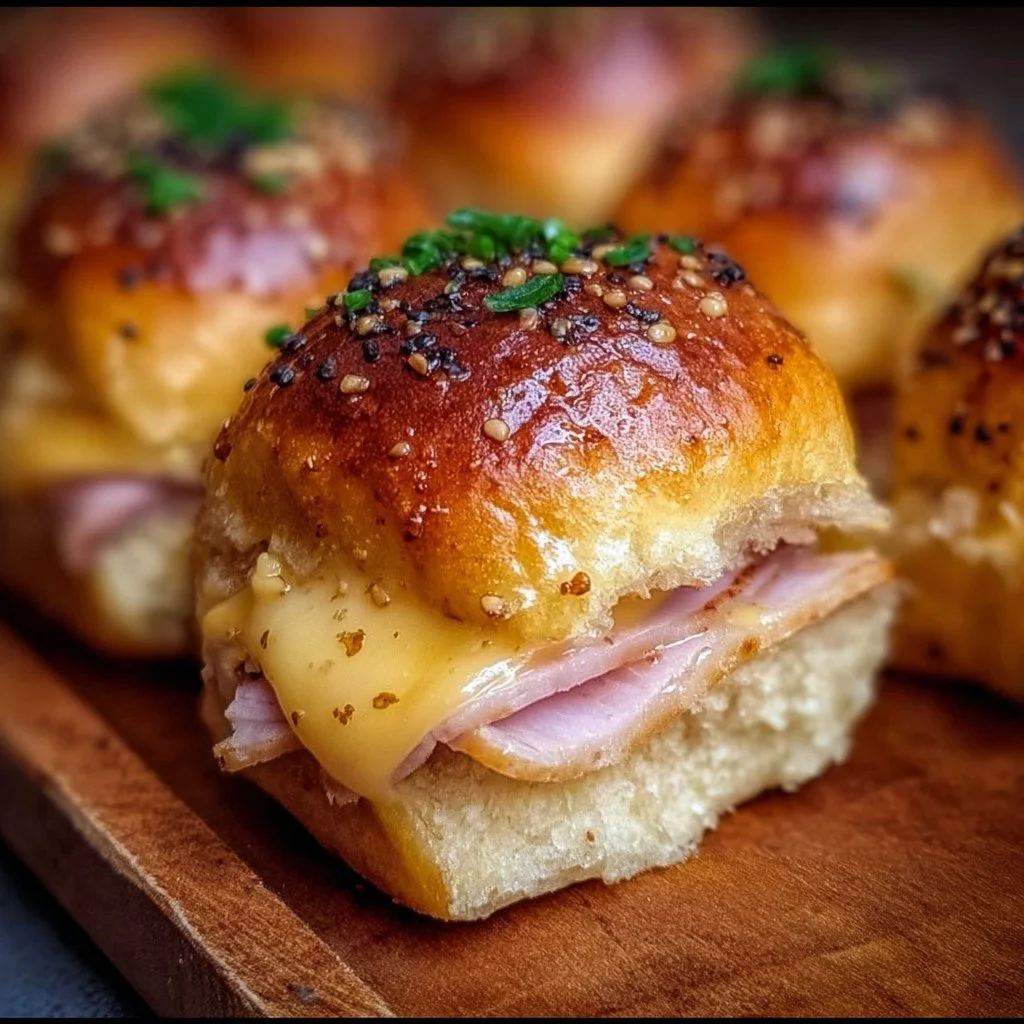 Delicious Hawaiian ham and cheese sliders served on a platter