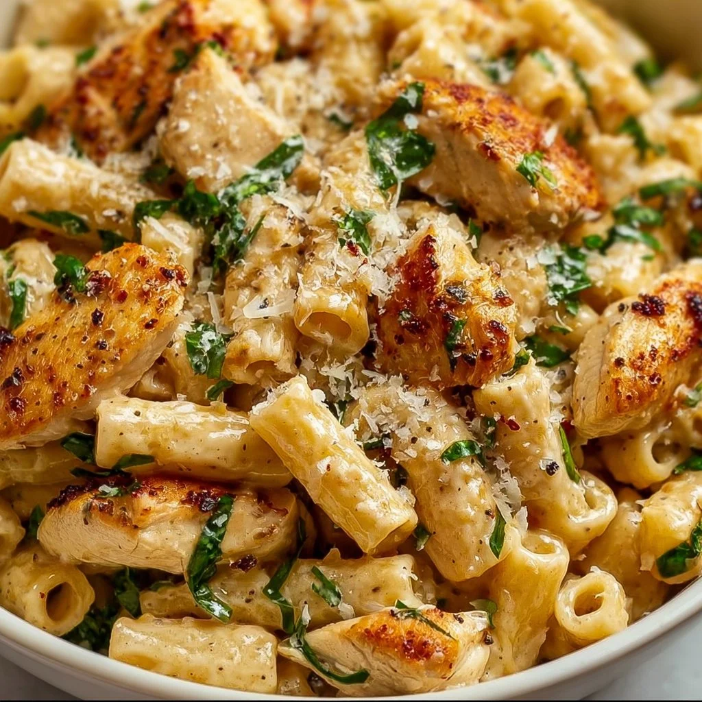 Healthy Garlic Parmesan Chicken Pasta