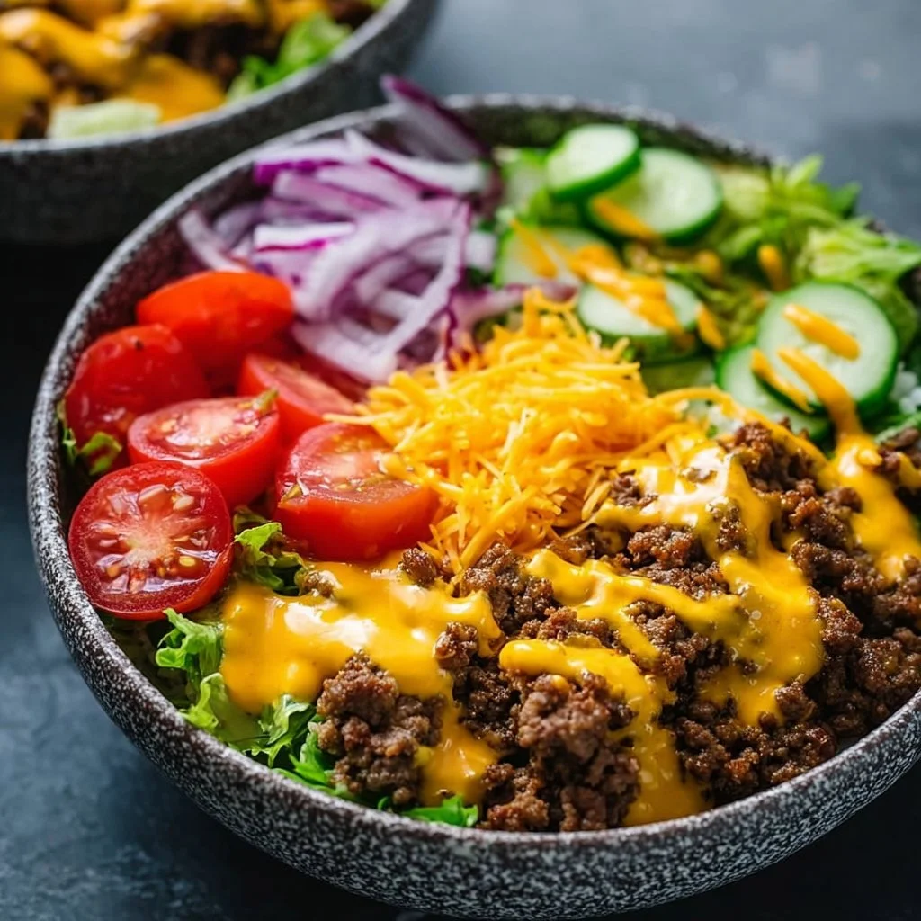 High-Protein Cheeseburger Bowl