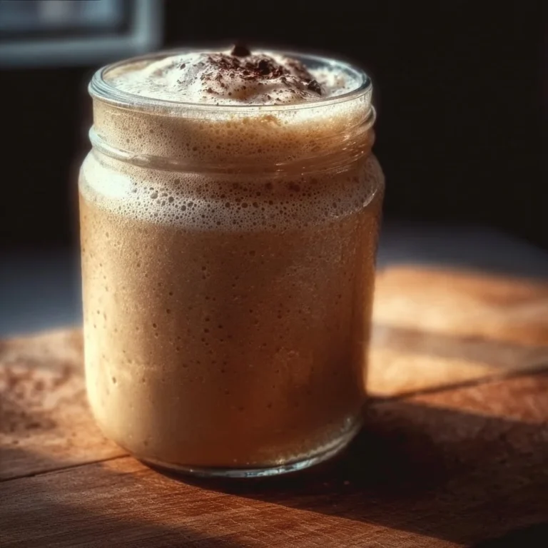 Iced coffee protein shake topped with whipped cream and coffee beans