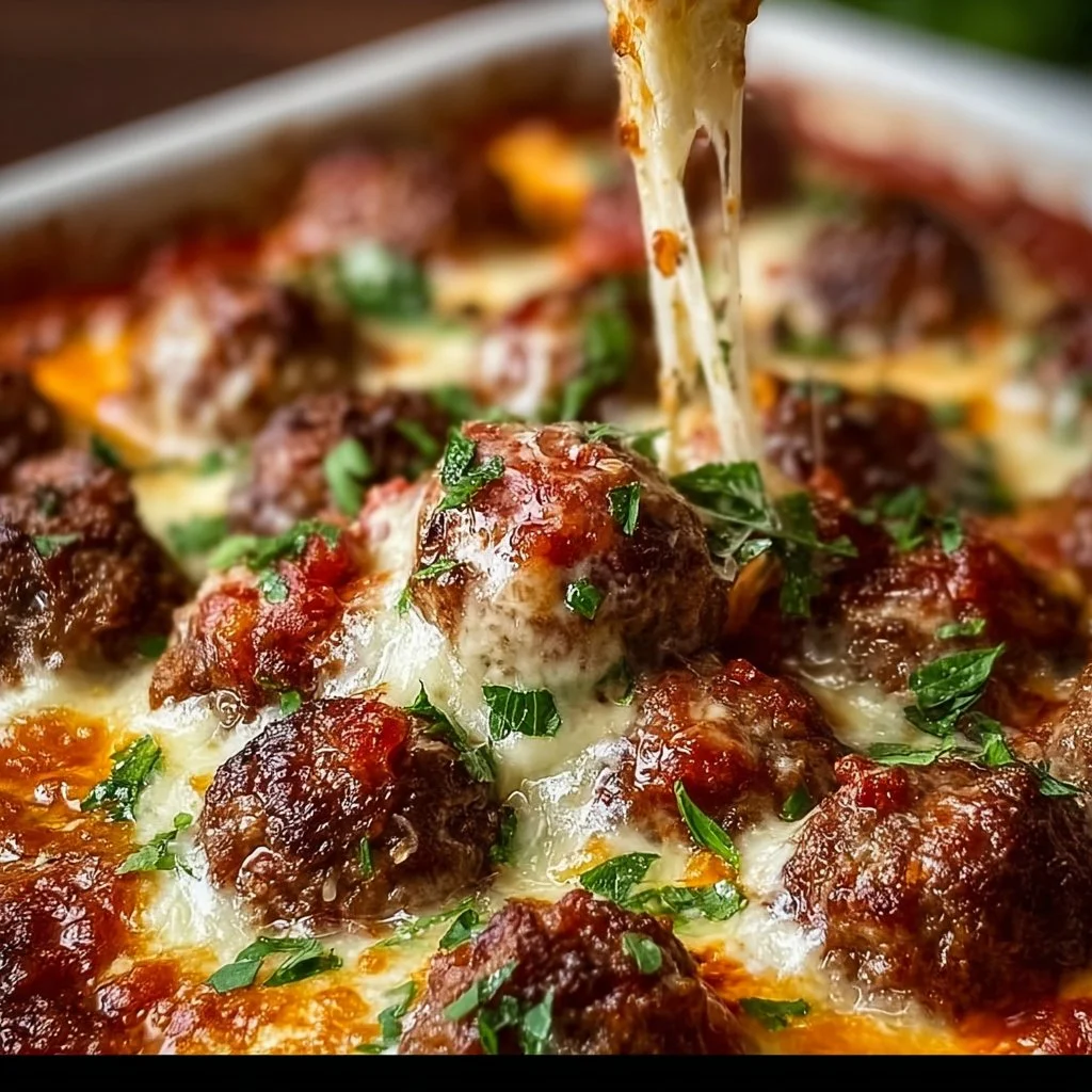 Irresistible Keto Meatball Parmesan Casserole