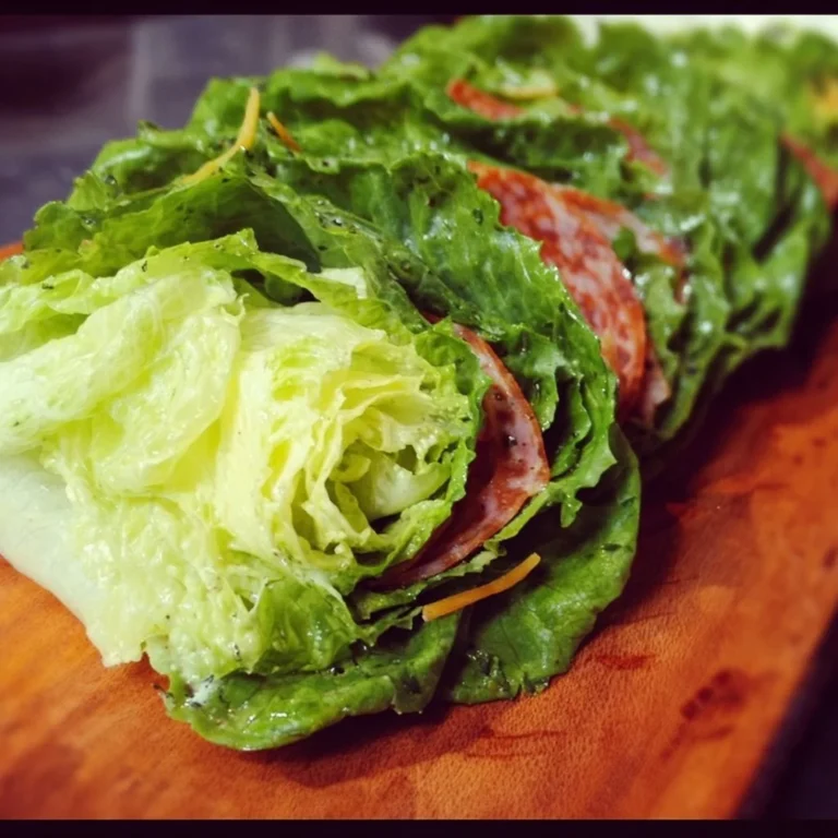 Italian lettuce wraps filled with fresh herbs and vegetables