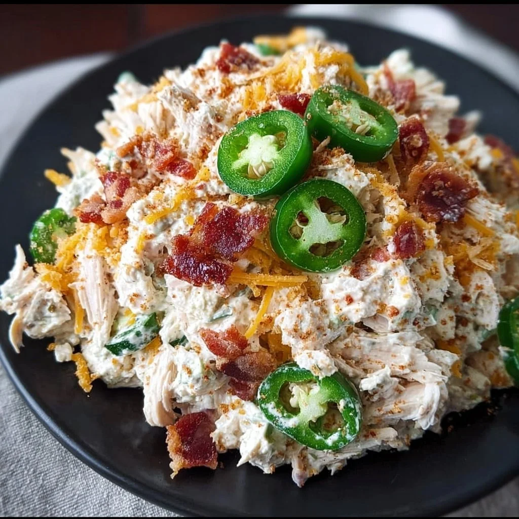 Delicious Jalapeno Popper Keto Chicken Salad with fresh ingredients