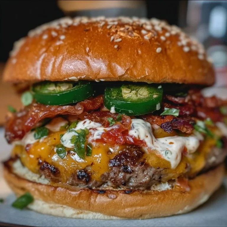 Jalapeño Popper Smash Burger loaded with creamy ranch and jalapeños