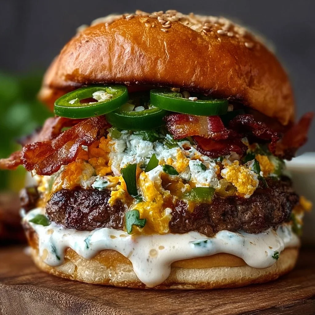 Jalapeño Popper Smash Burger with Ranch Burst