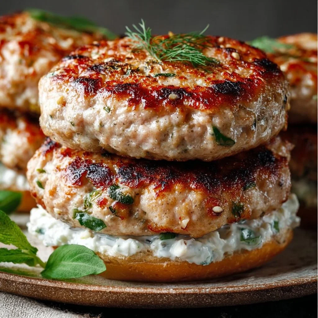 Juicy Greek Chicken Burgers with Tzatziki Bliss