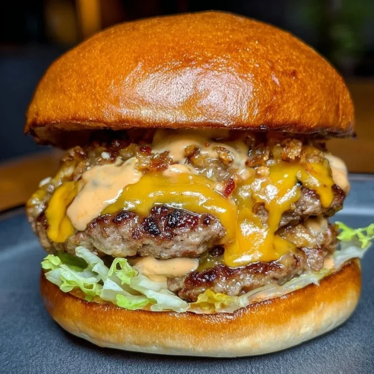 Delicious juicy smash burger prepared with fresh ingredients