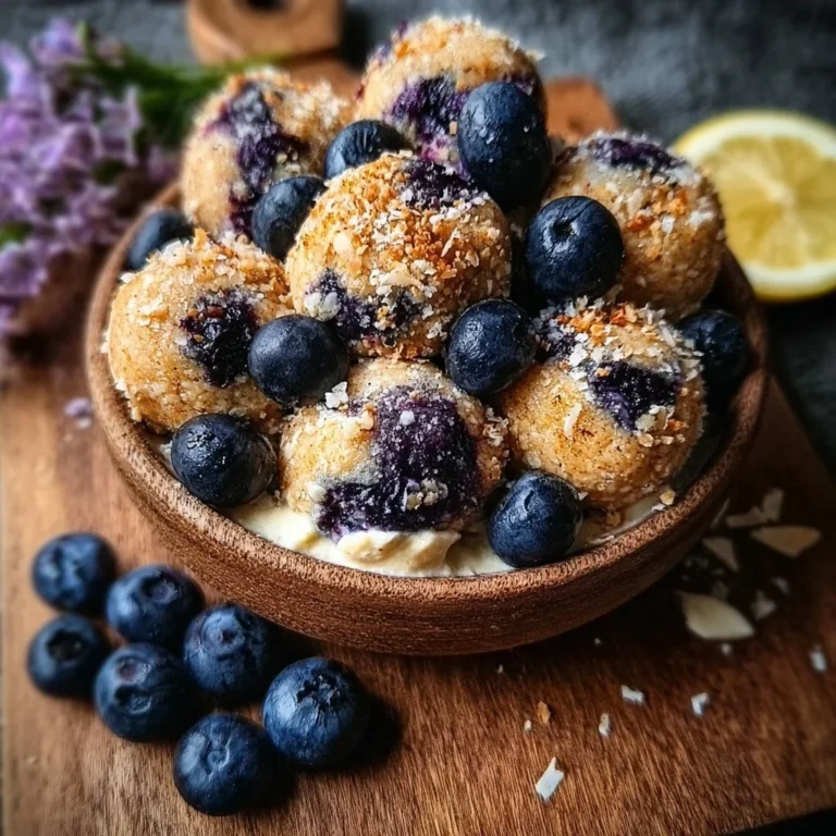 Lemon Blueberry Cottage Cheese Protein Bites on a plate