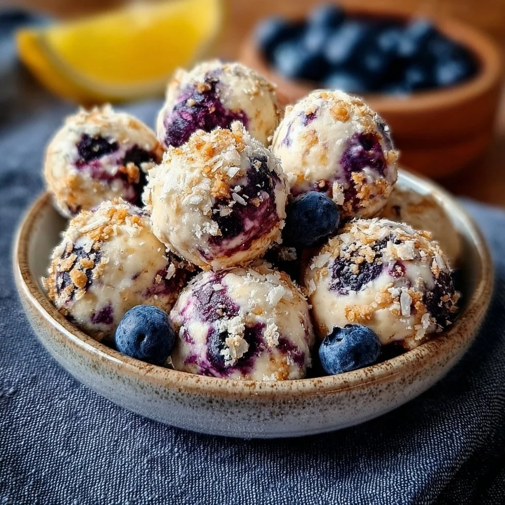 Lemon Blueberry Cottage Cheese Protein Bites