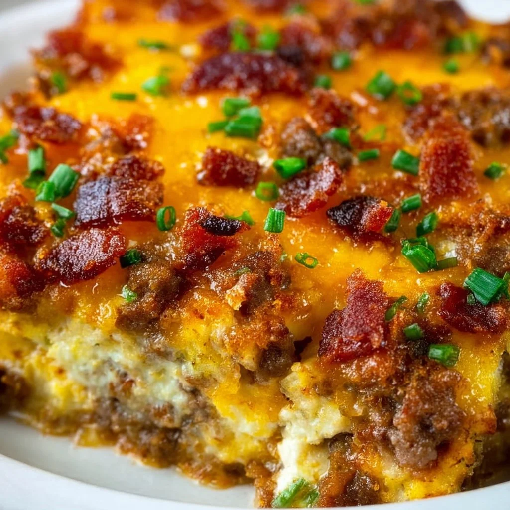 Low-Carb Bacon Cheeseburger Casserole