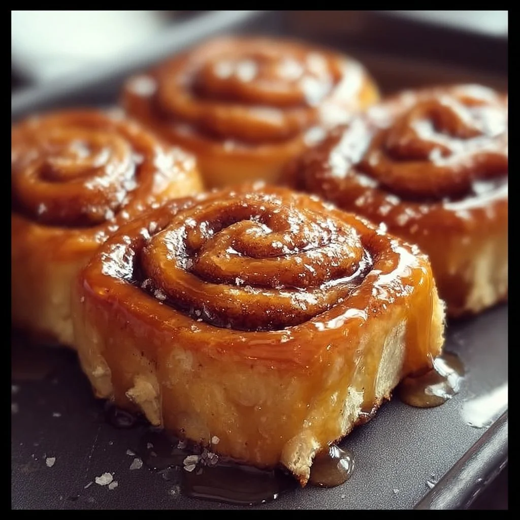Delicious old-fashioned caramel rolls topped with gooey caramel sauce