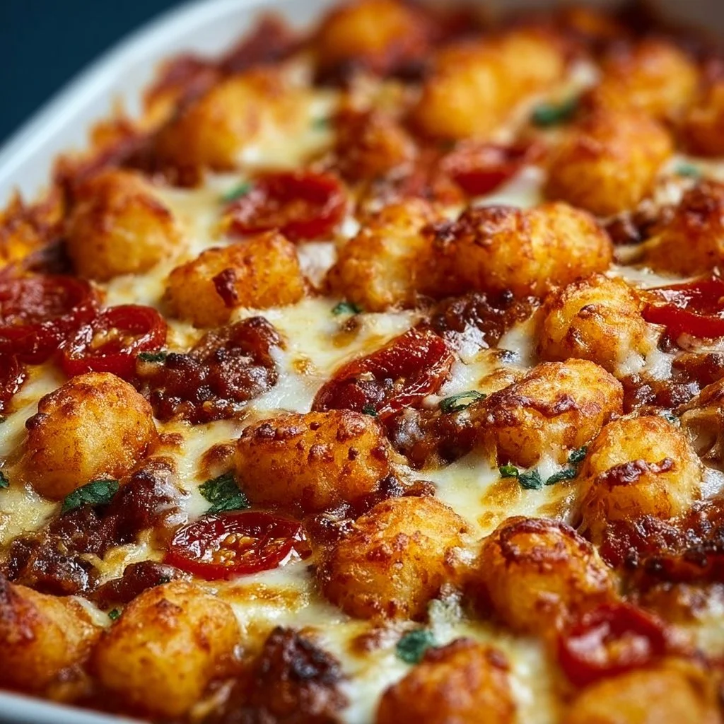 Pizza Tot Casserole