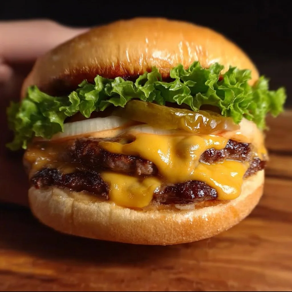 Delicious homemade Smash Burger cooked to perfection