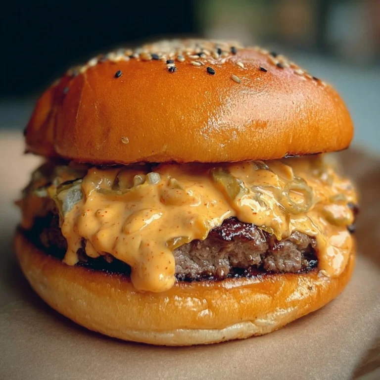 Smash Burger Sauce served over a juicy burger