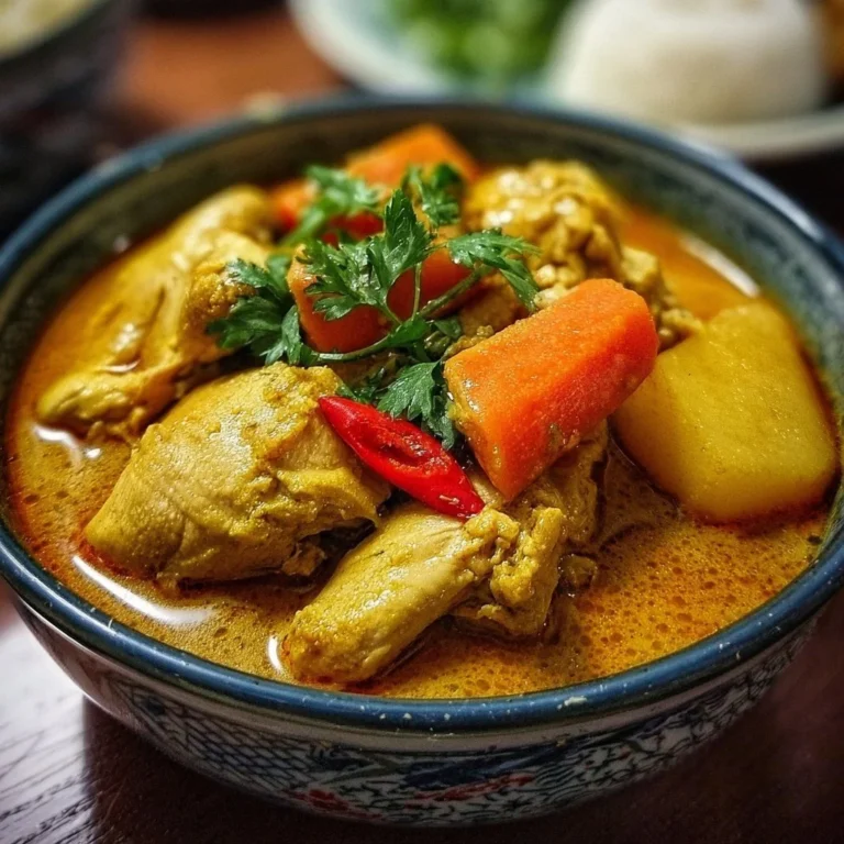 Vietnamese Chicken Curry with Coconut Milk served in a bowl