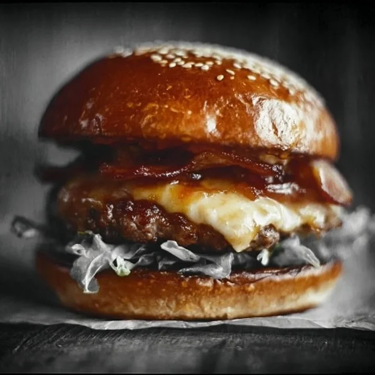 Delicious homemade Crack Burger topped with fresh ingredients