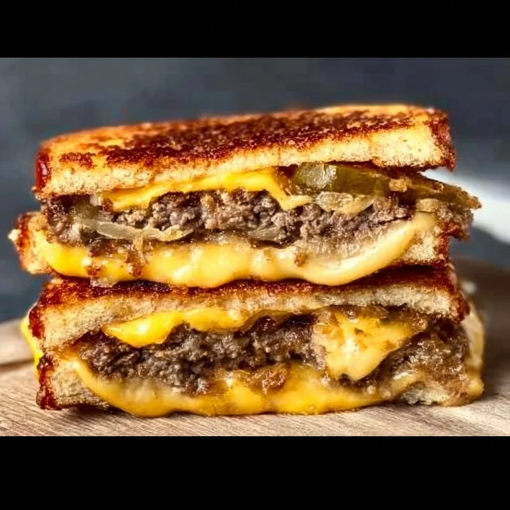 Delicious Whataburger Patty Melt copycat sandwich with melted cheese and grilled onions