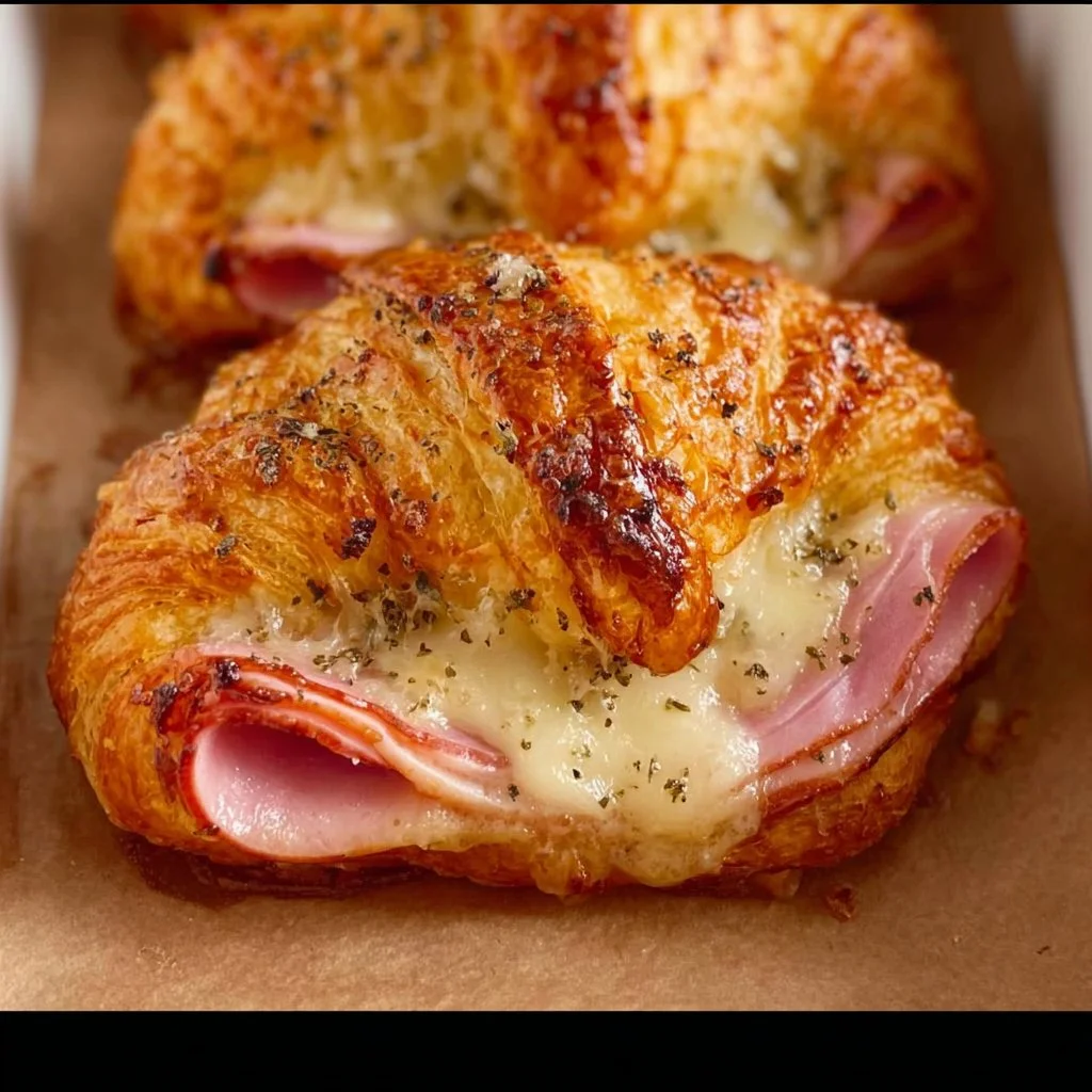 Baked Ham and Cheese Croissants