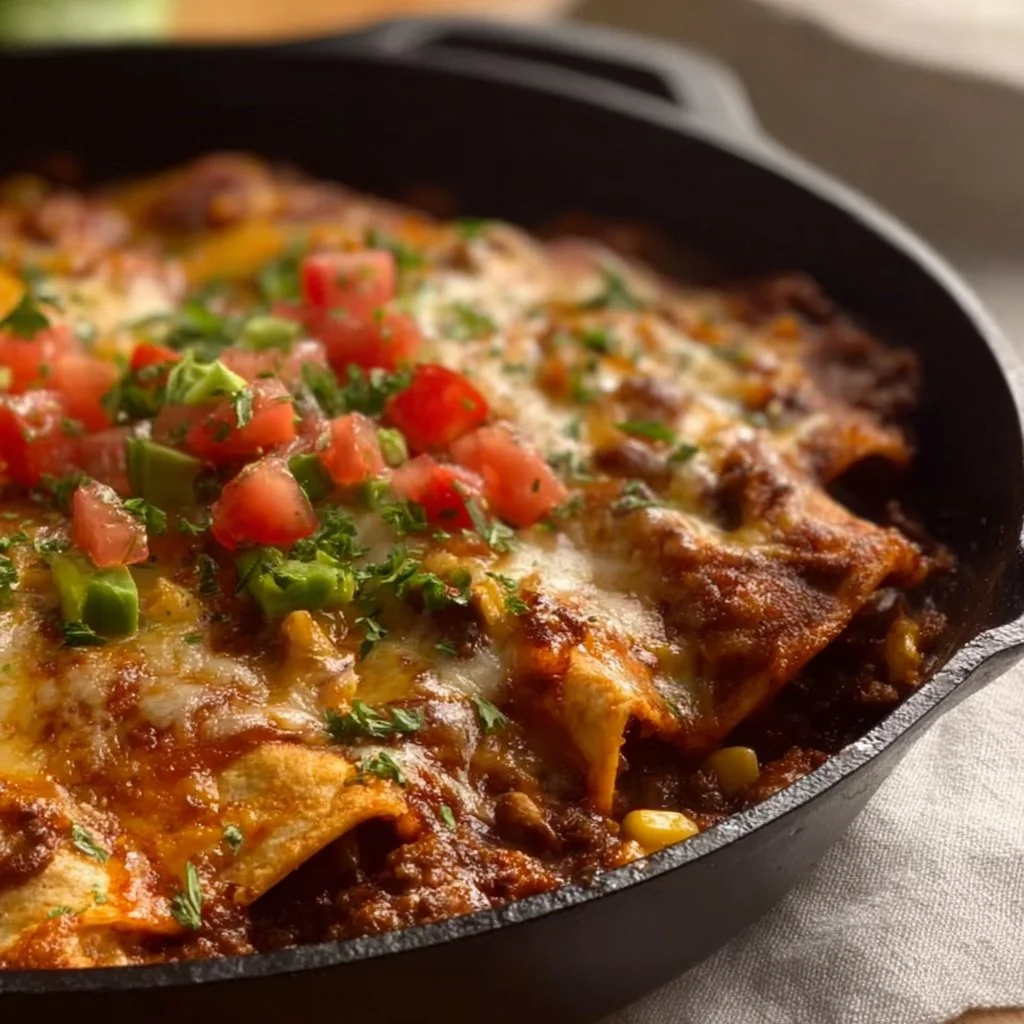 Beef Skillet Enchiladas