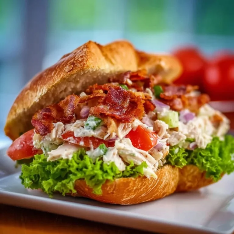 Delicious BLT Chicken Salad with crispy bacon and fresh ingredients