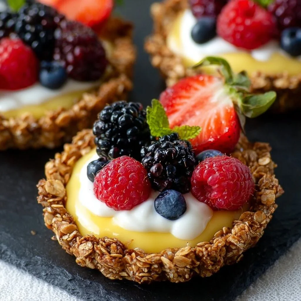 Breakfast Fruit Tarts with Granola Crust