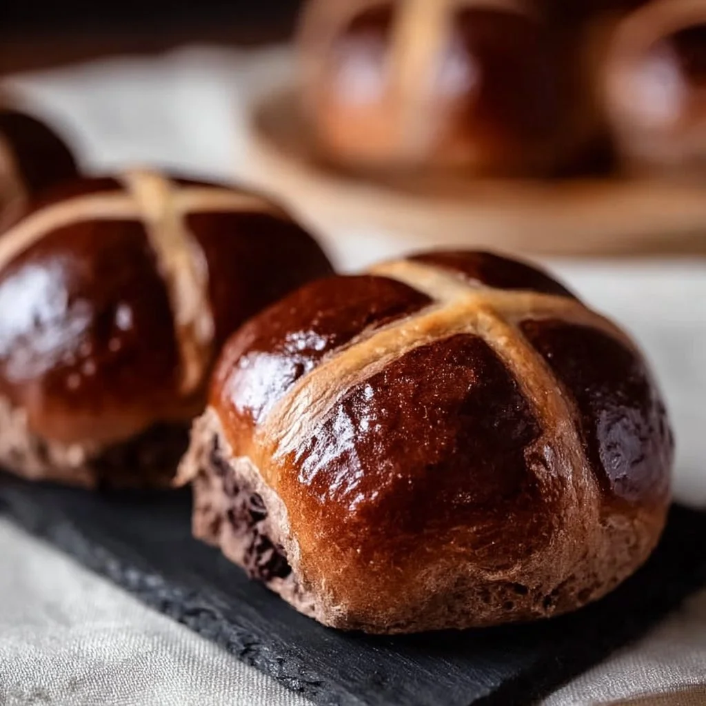 Brioche Chocolate Hot Cross Buns