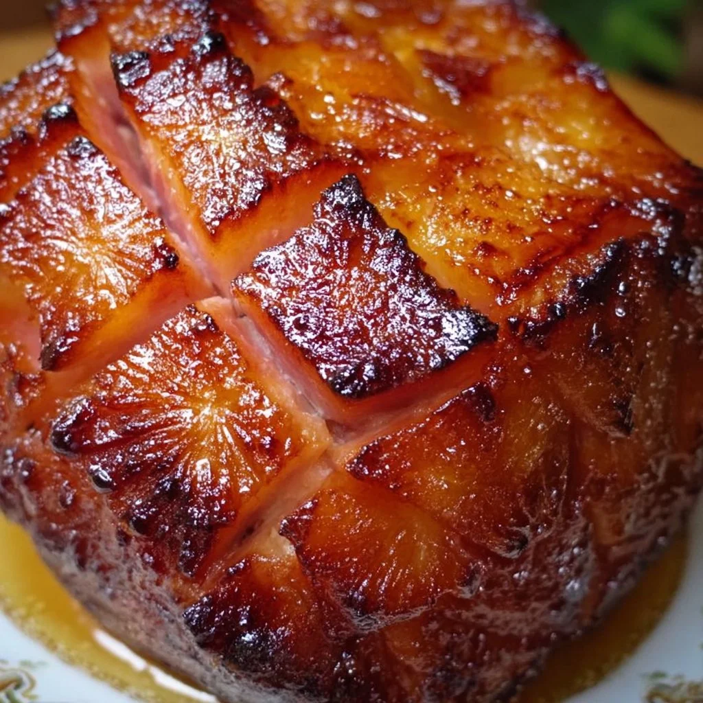 Delicious Brown Sugar Pineapple Ham Bake, a sweet and savory holiday dish