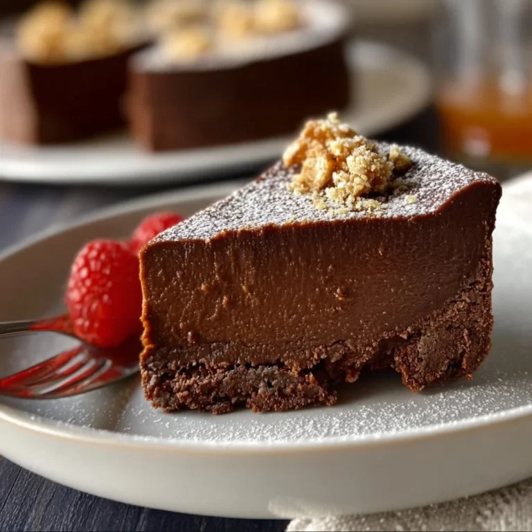 Deliciously easy chocolate torte topped with chocolate ganache and raspberries