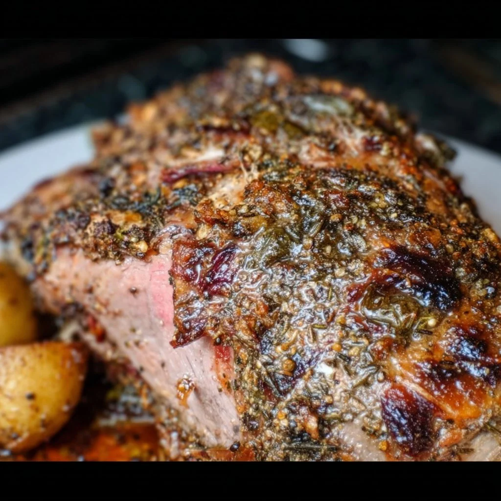 Gordon Ramsay's roast leg of lamb served with vegetables