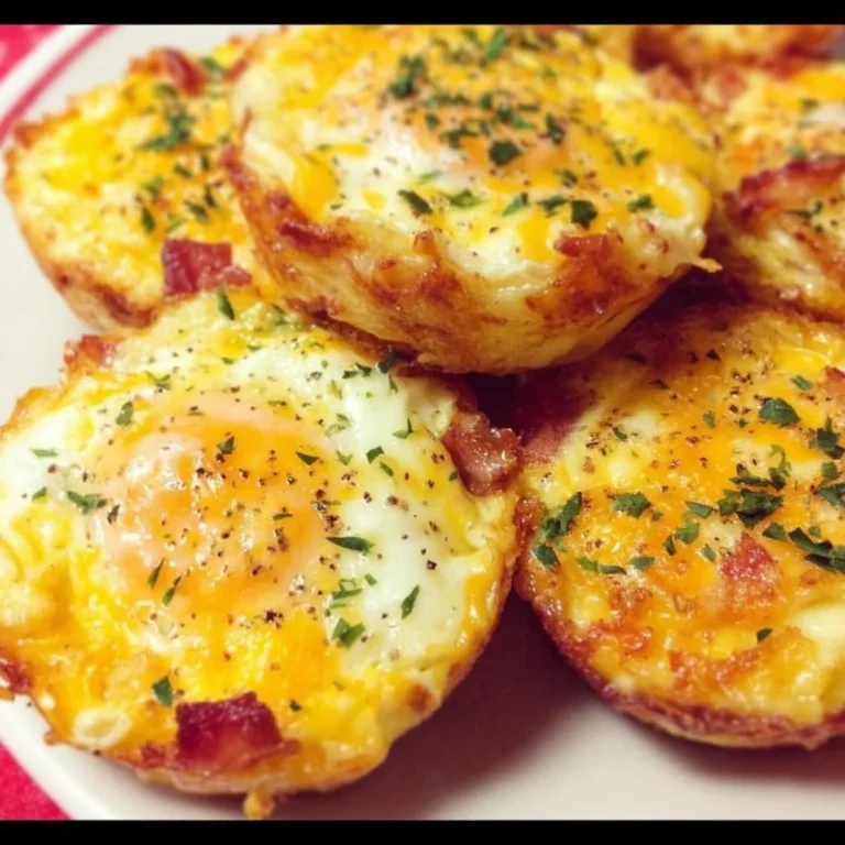 Delicious Hash Brown Egg Cups baked in muffin tins