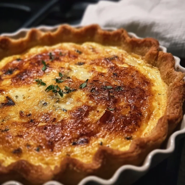 Delicious slice of Ina Garten's quiche recipe on a plate