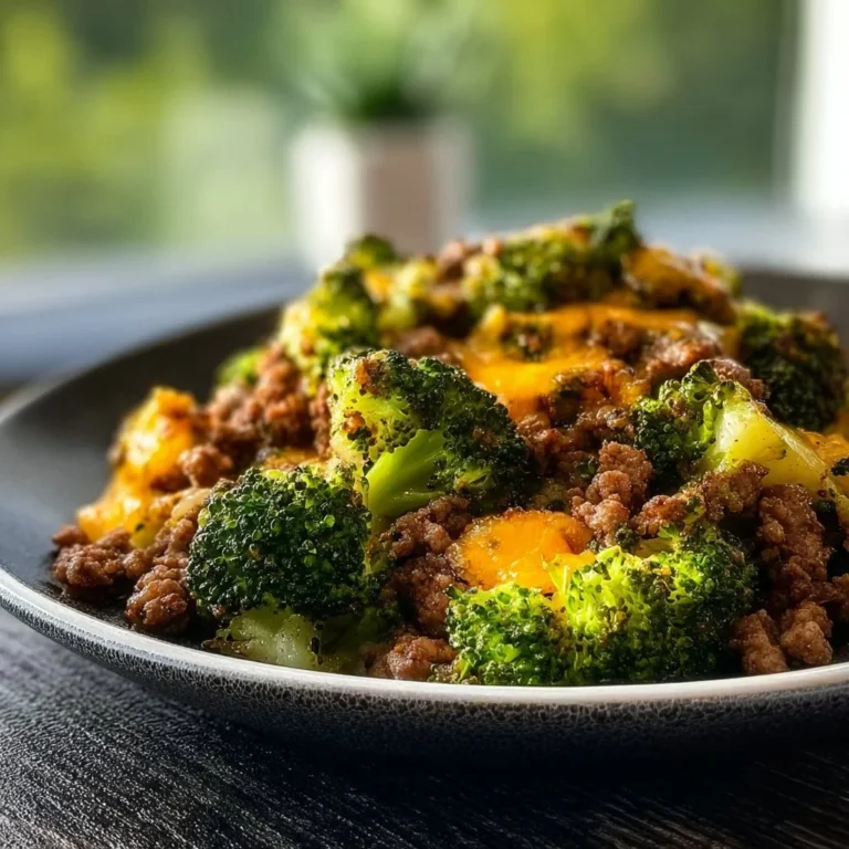 Keto hamburger broccoli skillet in a frying pan with vegetables