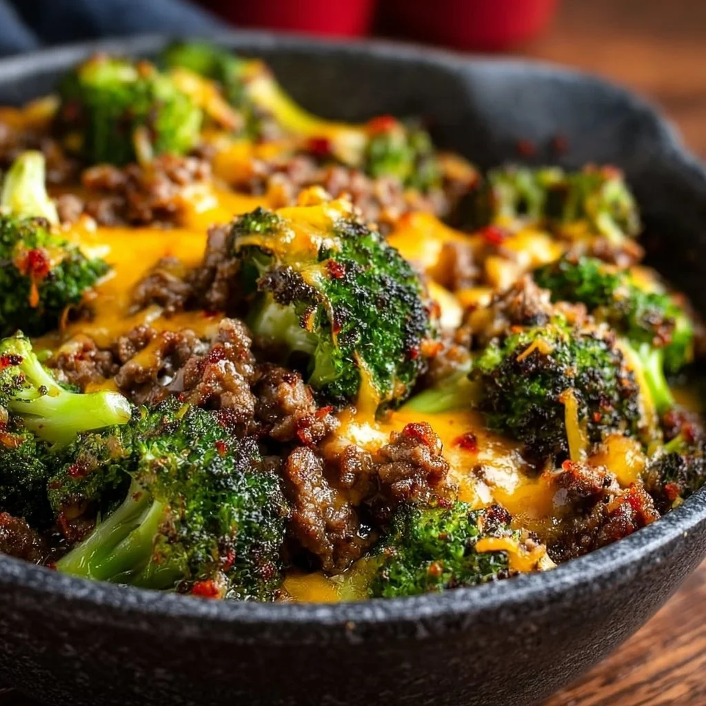 Keto Hamburger Broccoli Skillet