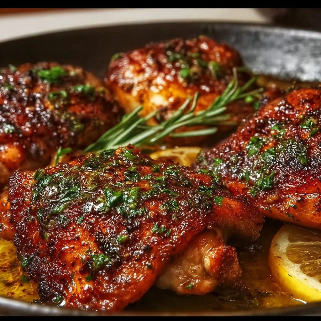 Lemon Paprika Roast Chicken Thighs