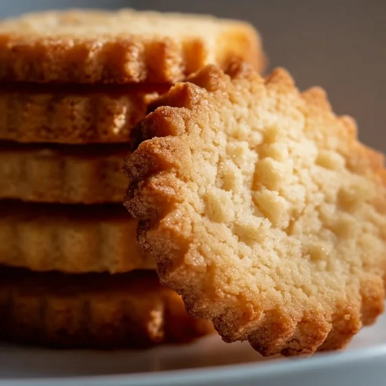 Plate of low carb almond flour shortbread cookies on a wooden table