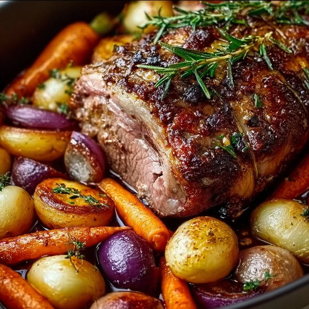 Oven-Roasted Leg of Lamb with Vegetables